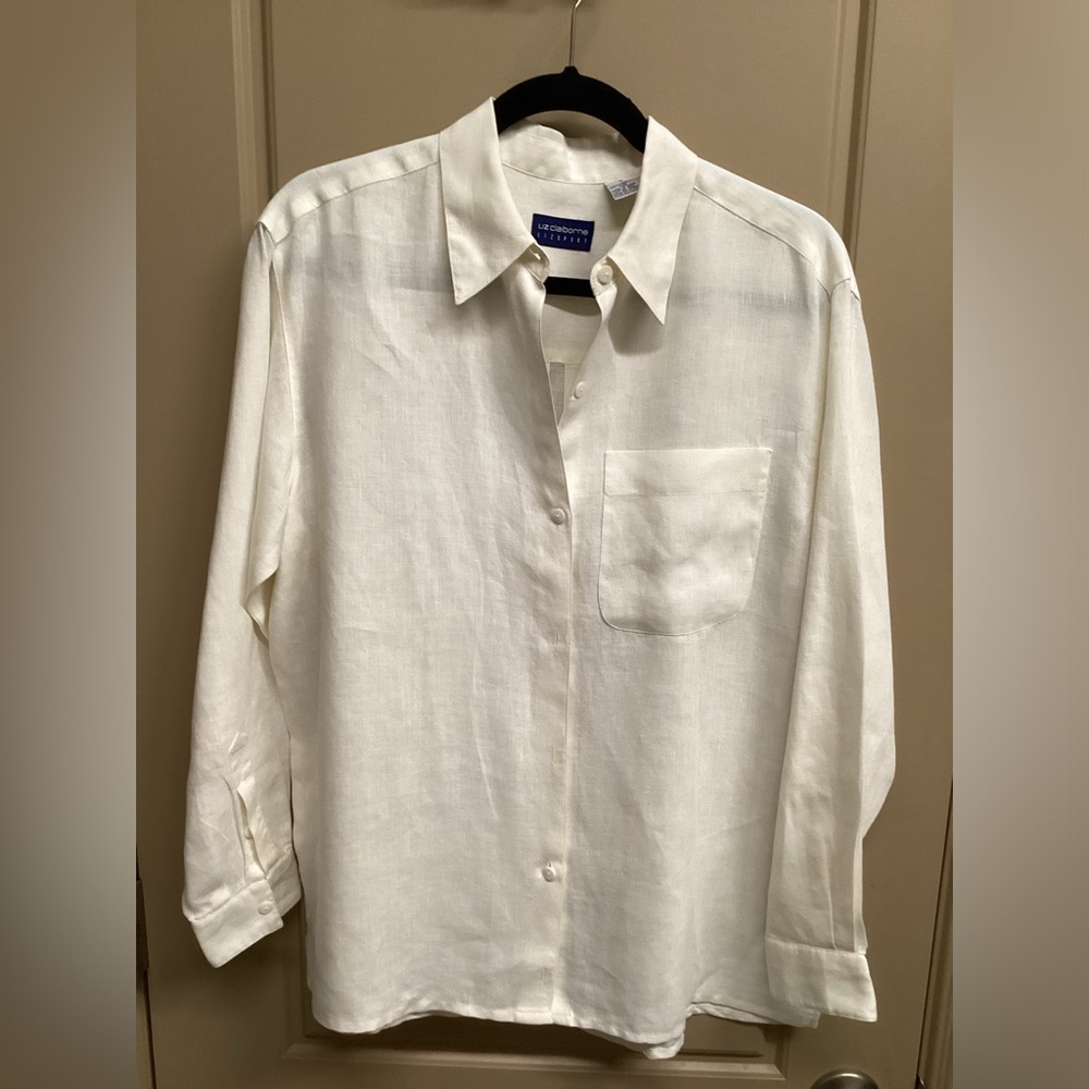 Liz Claiborne/Liz Sport 100% linen top